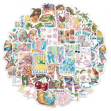 50張夏季貼紙、季節性貼紙、卡通貼紙、可愛貼紙、海灘貼紙、熱帶貼紙、大宗貼紙、節日裝飾、乙烯基防水貼紙，適用於水瓶、電腦、筆記本電腦、手機、行李箱、筆記本、冰箱 - 1 - 查看 11