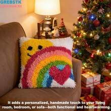 GREBSTK Hook Kit Throw Pillow Cover Sofa Cushion Cover & Pattern Paint 16X16 Inch - 1 - View 5