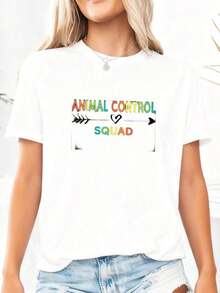 1 Women's T-Shirt With Floral Print And Lettering. - White 2 - View 2