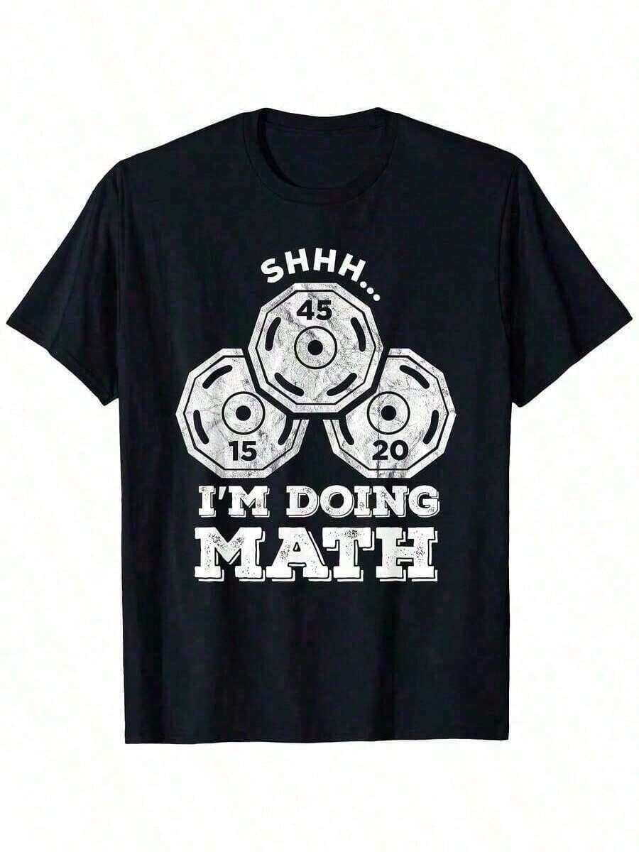 Shhh Im Doing Math Funny Weight Lifting Workout Training T-Shirt - Black - View 1