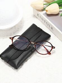 1 Pair Metal TR Frame Oval Fashionable Non-Prescription Glasses - A - View 2