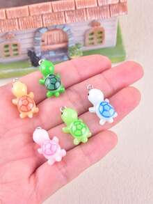 20pcs Cute Summer Ocean Turtle Resin Pendant Earring Photo Charms - Multicolor - View 5