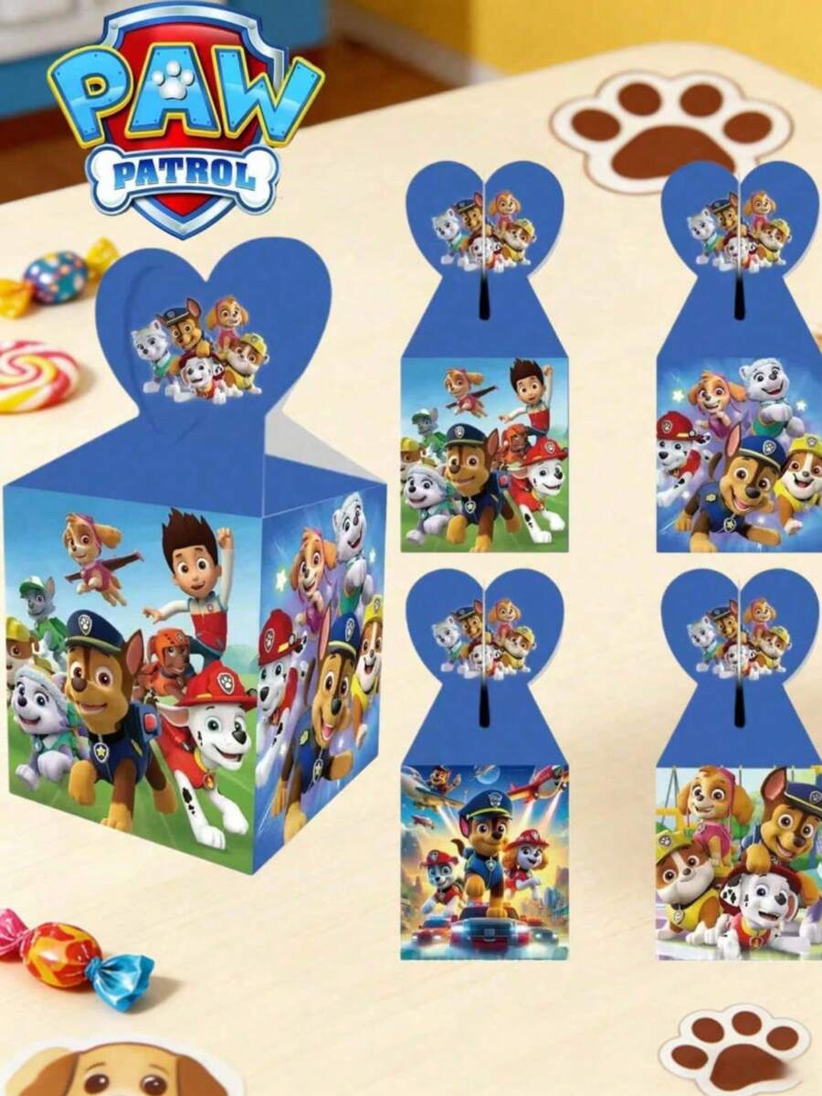 6/12pcs/Set Paw Patrol Themed Holiday Birthday Party Supplies Candy Box Gift Box Packaging