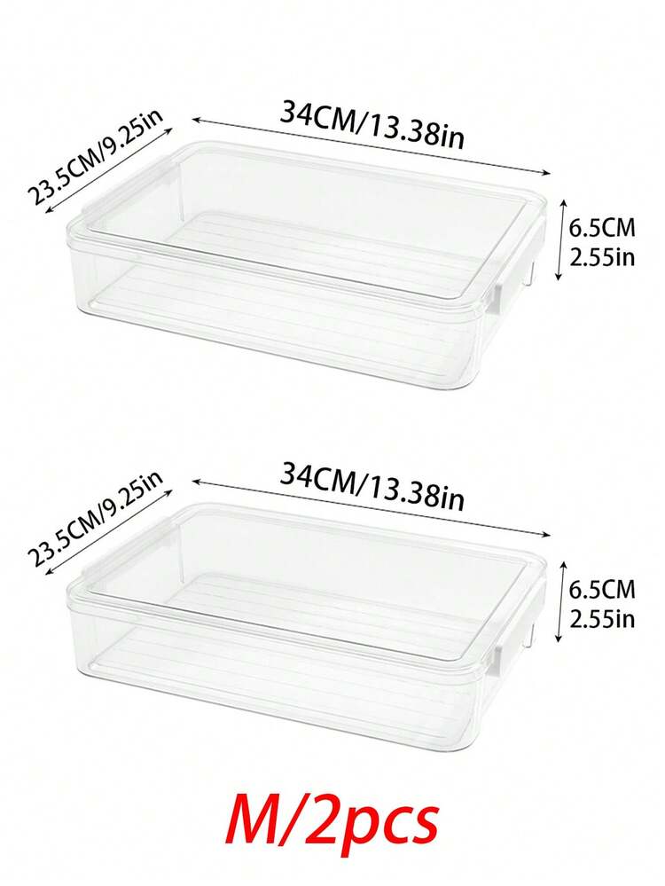 1 cái/2 cái Hộp đựng mỹ phẩm, Hộp đựng mặt nạ, Hộp đựng chăm sóc da chống bụi chống nước có nắp đậy, Hộp đựng cọ trang điểm, Bút kẻ lông mày, Kệ sắp xếp nước hoa, Phù hợp để lưu trữ trong tủ lạnh, Hộp đựng phụ kiện & phụ kiện tóc, Sắp xếp dụng cụ nhà bếp, Kệ trưng bày đồ dùng học tập - trong suốt - Xem 10
