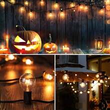 10/20/32ft Solar String Lights Outdoor With Remote Control, G40 Globe Solar Patio Lights With LED Shatterproof Bulbs, Dimmable Outdoor Backyard Party, Camping, Solar Hanging Balcony Backyard Coffee Garden Easter 1200mAh - Solar-powered - View 8