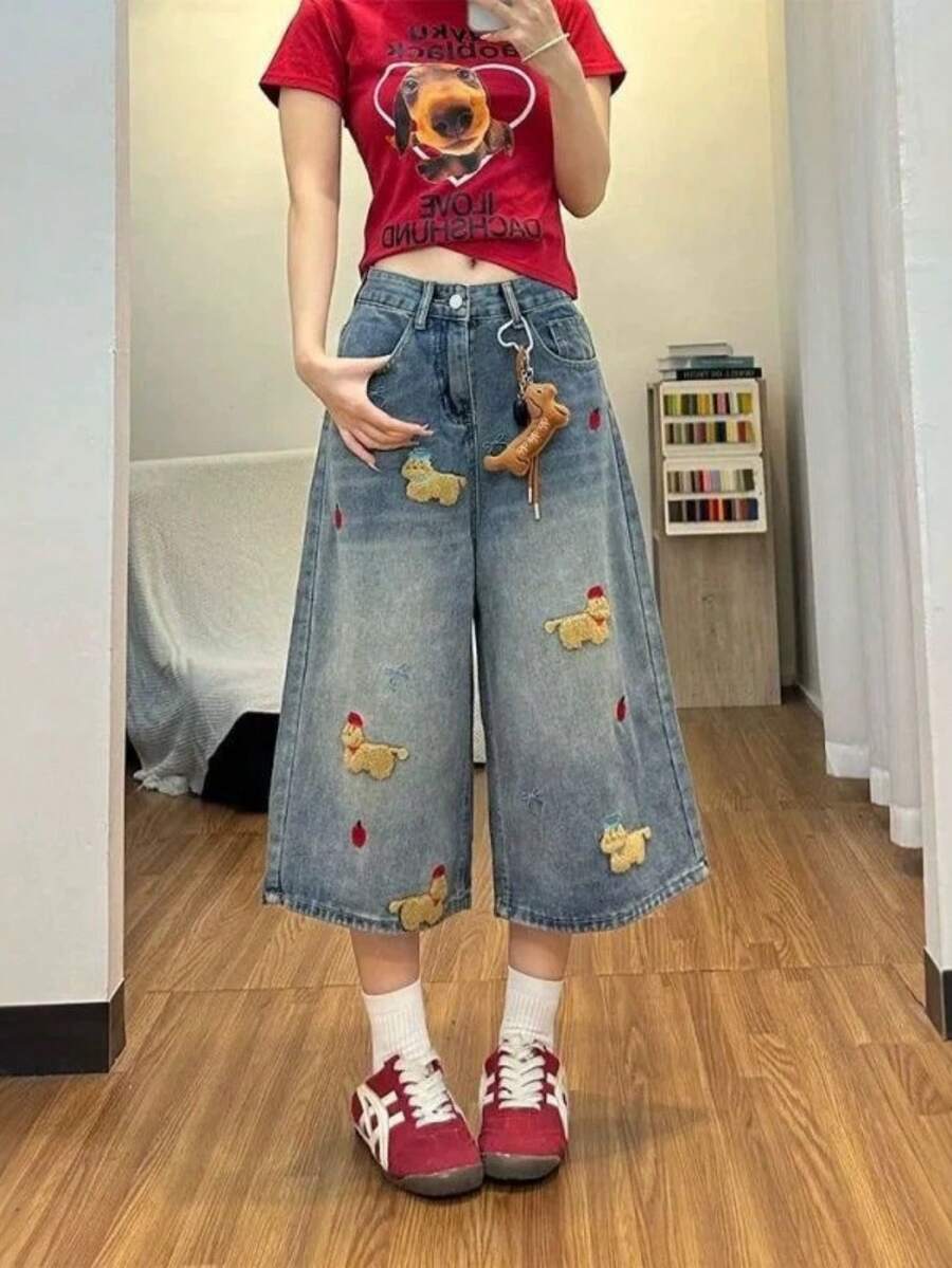 Women Denim Shorts - Blue - View 1