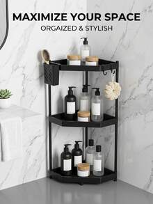1 pieza Organizador de cocina de 2/3 niveles, Estantería triangular para especias de encimera, Estantería de almacenamiento en esquina, Organizador de baño - Estante de almacenamiento - Ver 6