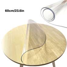 2mm Thick Clear Transparent Vinyl PVC Round Tablecloth Table Protector Cover - Transparent - View 2
