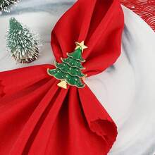 Gold Plated Christmas Tree Napkin Rings, Hotel Tabletop Decor Napkin Holders - Multicolor - View 9