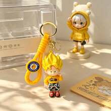 MINISO Dragon Ball Master Roshi Keychain, Anime Mini Figure Bag Charm With Braided Wrist Strap, Dragon Ball Pendant & Gold Tone Clip Hook, Backpack Purse Accessory, Back To School Gift - Style 2 - View 5