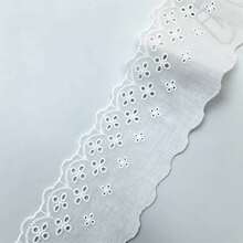 7.5cm 4Y/16Y 純棉刺繡鏤空蕾絲飾邊 白色花卉緞帶，適用於鄉村風縫製圍裙、洋裝下擺、DIY手工藝、居家裝飾布料 - HB1120 - 查看 11