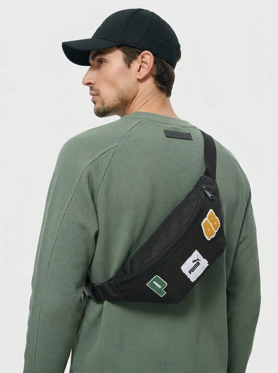 Puma Phase Patch Unisex Bum Bag Black 2.2 L - Black - View 1