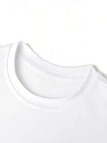 Summer Short-Sleeved T-Shirt For Boys, "67" With A Fun Digital Design. Suitable For Casual Wear, School, And Everyday Wear. - White - View 5