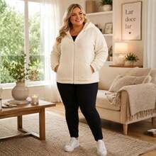 Plush Teddy Coat With A Soft Touch And Perfect Comfort For Cold Winter Days! 12925.C1 - 白色 - 查看 6
