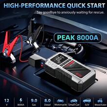 Arrancador de Emergencia para Coche e Inflador de Neumáticos - Banco de Energía Portátil con Pantalla LED, Bomba de Neumáticos Inalámbrica, Inflado Rápido de 150PSI, Linterna y Carga Rápida USB, Sin Necesidad de Energía para Cargar la Batería e Inflar los Neumáticos - T-706/YZ-6602A - Ver 8