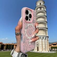 Phone Case - A Phone Case With A Full-Screen English Heart Design, Featuring A Minimalist Macaron Color And A Jelly-Like Texture, Combines Magnetic Wireless Charging. Perfect For Halloween, New Year, Christmas - 粉色 - 查看 8