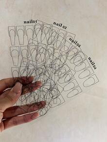 1pc/4pcs Nail Art Practice Board For Beginners, Clear Reusable Nail Painting Display Board For Nail Art Tracing - Multicolor - View 4