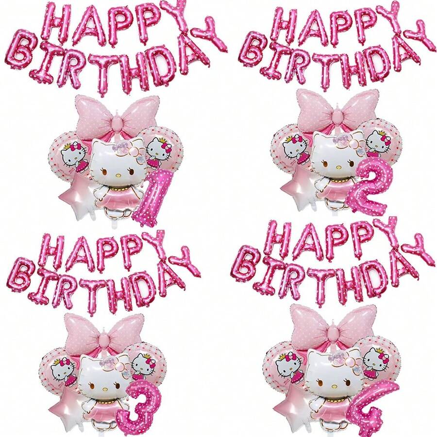 Sanrio Number Balloon Banner Set Hello Kitty Birthday Party Decoration Mall Holiday Decor Hello Kitty Printed Number Balloon Set Birthday Party Scene Decoration Hello Kitty Party Balloon Banner Decoration Party Balloon Room Decoration Hello Kitty Cute Birthday Balloon Package Birthday Decoration Hello Kitty Party Decoration Back To School Season Holiday Gift - Pink - View 1