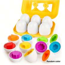 12pcs/6pcs Colorful Egg Shaped Puzzle Set - Enhances Fine Motor Skills, Hand-Eye Coordination And Early Learning Identification Abilities. Suitable For Toddlers And Preschoolers, Great For Easter, Christmas And Halloween. - Multicolor - View 13