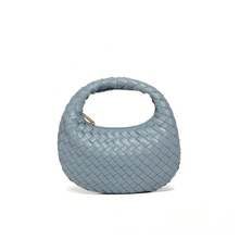 Bolso de mujer de cuero genuino hecho a mano BV Bottega Bang Bang de Andiamo Clutch Campana. Bolso de mano tejido a mano para mujer, bolso de lujo ligero de nicho, bolso de hombro de alta gama, disponible para  al por mayor. - B1904# Azul Niebla - Ver 3