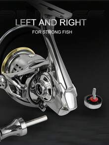 BILLINGS Spinning Reel,5.2:1Gear Ratio Spinning Fishing Reel,Freshwater Saltwater Fishing Reel,8KG Max Drag,Ultra Smooth Metal Spool,Metal Single/Double Rocker Left Right Interchangeable - Silver - View 6