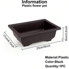 Square & Rectangle Imitation Zisha Flower Pot, Bonsai Pot, Small Potted Plant Plastic Container, Succulent Plant Pot - Multicolor - View 15