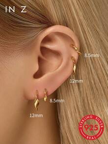 1pc S925 Sterling Silver Smooth Geometric Wrap Around Earrings, Gold Spiral Earrings, Silver Twist Hoop Earrings, Versatile Daily Wear Earrings For Women, Also Suitable As Wedding And Birthday Gifts - Geometric Wrap Earrings - View 1