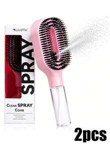 1-Click Detangling Hair Brush - Anti-Static Anti-Frizz Mist Brush With Spray Function, Makes Hair Smooth - Multicolor - View 18