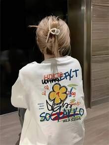 Women's T-Shirt For Spring And Summer - White - View 4