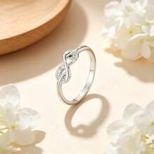 1pc Minimalist Digital 8-Shaped Design Cubic Zirconia Inlaid Women's Ring - Multicolor - View 16