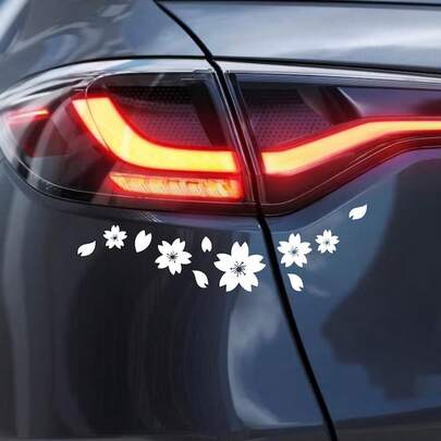 日式樱花图案乙烯基贴纸：适用于笔记本电脑和汽车