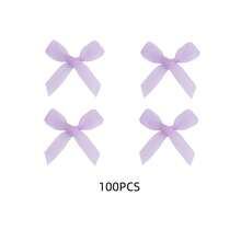 100 piezas Decoraciones de moño de cinta mini de 1.38*1.38 pulgadas, adecuadas para manualidades DIY y fiestas, cumpleaños, Navidad, compromiso, boda, Día de San Valentín, etc., 8 colores disponibles - Arco - Ver 12