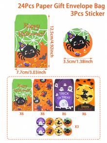 27pcs Halloween Gift Bags With Stickers, Halloween Cash Envelopes, Halloween Candy & Cookie Bags, Snack Bags, Halloween Gift Wrapping Supplies, Halloween Decorations, Trick Or Treat, Halloween Party Supplies, Halloween Gifts, Party Favor Bags - Halloween Ghost Witch - View 7