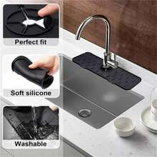 1pc Silicone Faucet Pad, Narrow Edge, Customizable Size, Non-Slip, Soft & Durable, Suitable For Kitchen Sink, Perfect Fit For Bathroom And Kitchen Sink, Ideal For Daily Home Use And Countertop Protection - Multicolor - View 4