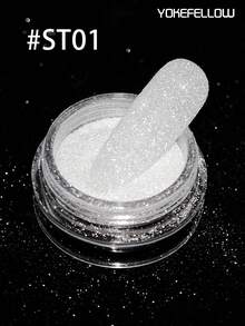 YOKEFELLOW Holographic Candy Nail Glitter Reflective Fine Shimmer Gel Nail Polish Powder Pigment Diamond-Like Nail Glitter DIY Supplies - Multicolor - View 10