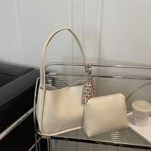 Bolso de mano moderno y versátil para mujer, estilo casual elegante con un toque de alta gama, bolso de hombro estiloso ideal para ir de compras, moda otoño-invierno 2026, nuevo diseño de nicho, bolso de cuero suave de gran capacidad para llevar al hombro o bajo el brazo, con diseño de bolso tote madre-hija. - Negro - Ver 3