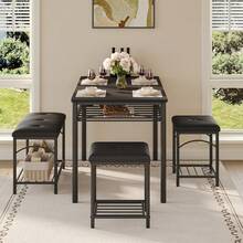 Dining Table & Chair Sets - Black - View 3
