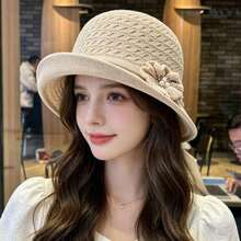 French-Style Flower Pearl-Embroidered Stylish Fisherman Hat Spring And Summer With Rolled Brim Shaping. Women's Versatile Bucket Hat And. - Be - Xem 5