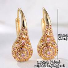 1 Pair Elegant & Luxurious Multicolor Cubic Zirconia Earrings, Fashionable & Exquisite Banquet Jewelry, Perfect Gift For Girls, Timeless Elegance - Multicolor - View 5