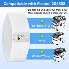 5/10 Pack 204308 Vacuum Bags For Festool CT Mini CT MIDI Yom 2019 Onwards, Dust Collector Bags Dust Extractor Accessories Vacuum Replacement Filter Bags - View 4