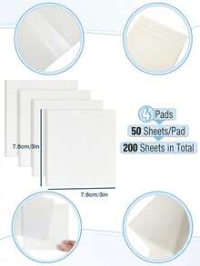 3pcs Elegant Pearl Transparent Memo Pads, 150 Reusable Transparent Notes, Suitable For Book Annotation, School Supplies, And Cute Desktop Decor - Satu-Ukuran - View 5