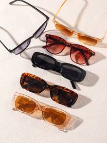 6 Pairs Personalized Retro Ultra-Lightweight Round Frame Candy Color Street Style Fashion Glasses - Multicolor - View 5