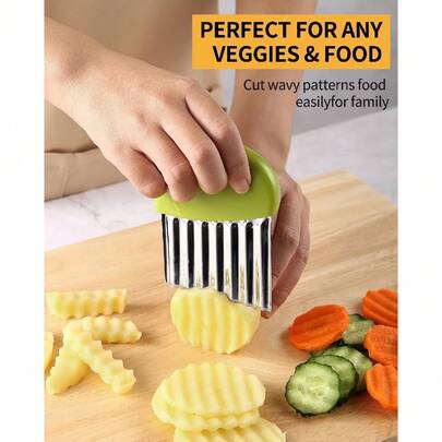 1 PCS Multi-Functional Spiral Potato Knife, Potato Wavy Slicer, Fancy Shredder, Kitchen Vegetable Cutter, French Fry Slicer, Cocoa, Kitchen Utensils, Kitchen, Kitchen Accessories, Kitchen Essentials