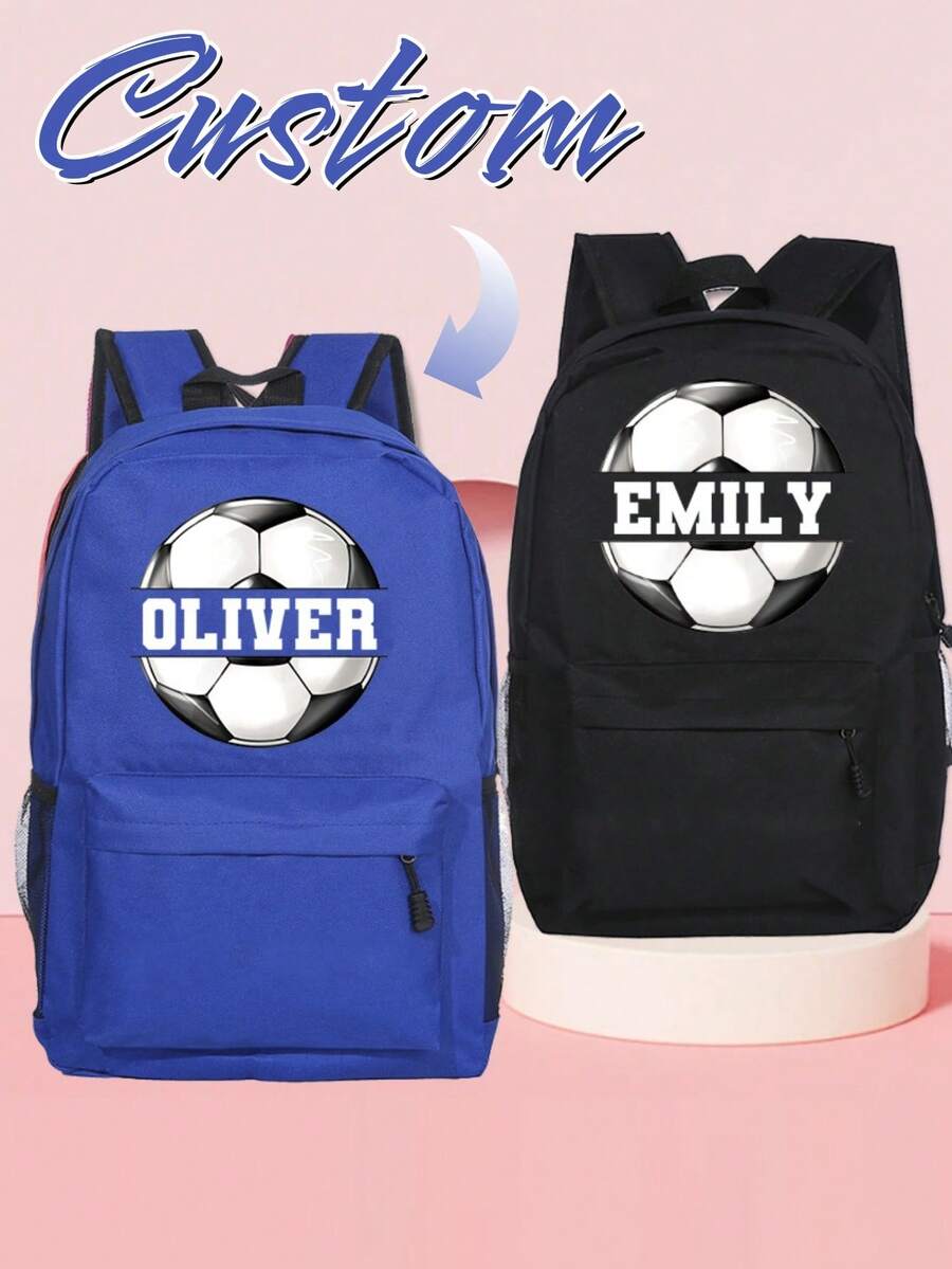 This Spacious And Lightweight Soccer Print Backpack Is Perfect For School, Work, And Leisure. It Features Adjustable Shoulder Straps And... - Multicolor - View 1
