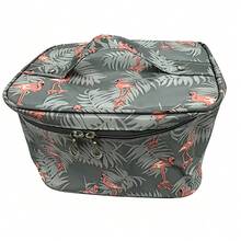 化妝包 Flamingo 印花化妝收納袋 防水大容量旅行盥洗包 網格層收納袋 便攜式保養品、化妝品、健身房與宿舍收納袋 - 彩色 - 查看 15