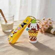 Miniso 名创优品三丽鸥可爱卡通甜点杯钥匙扣挂件，硅胶腕带手机包挂件，日常携带、旅行造型、手提包点缀和背包装饰 - 款式3 - 查看 3