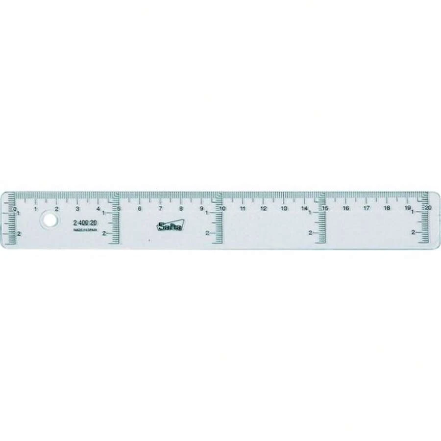 Safta Regla de Cristal 20 cm Papelería Clásicos Unisex - Regla Transparente con Marcado Preciso, Material Resistente y Bordes Rectos, Ideal para Colegio, Oficina y Manualidades - 20 cm - Ver 1