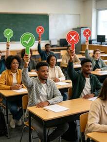 1/5/10pcs Classroom Response Handheld Paddle, Double-Sided PVC Correct & Incorrect/Up/Down/GO/STOP/YES/NO Answer Indicator - Educational Teaching Tool For Student Engagement And Feedback (1 Design, Red On One Side, Green On The Other) Back To School - View 2