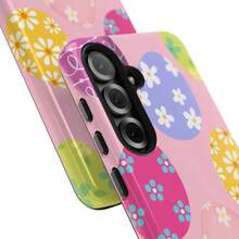 Funda de teléfono con diseño de huevo de Pascua lindo en estilo primaveral - Diseño floral pastel, accesorio primaveral divertido y festivo, regalo perfecto de Pascua - Blanco - Ver 3
