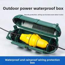 Weatherproof Outdoor Extension Cord Safety Cover - Durable Plastic, Electrician-Grade Waterproof Connector Box Cable Safety Junction Box Power Extension Cord Socket Protector - Green - View 4